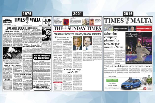 May 27: The front page of Times of Malta 10, 25 and 50 years ago