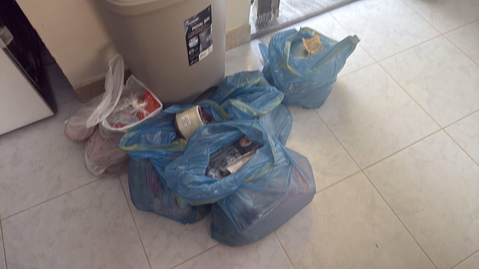 All the food Irene Buhagiar has thrown out after being left with no power since Monday. Photo: Irene Buhagiar