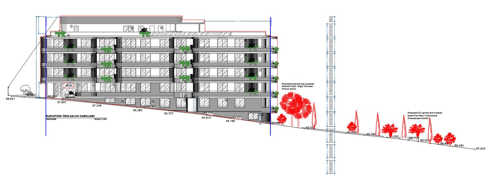 Proposed Elevation at Triq Salvu Camilleri and sign detail Photo: PA Website