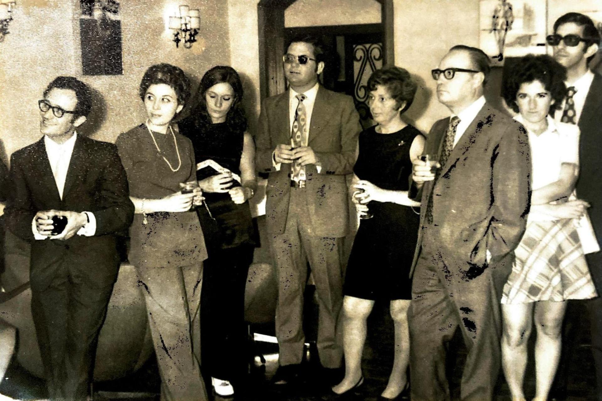Laurence Grech (centre) with colleagues.