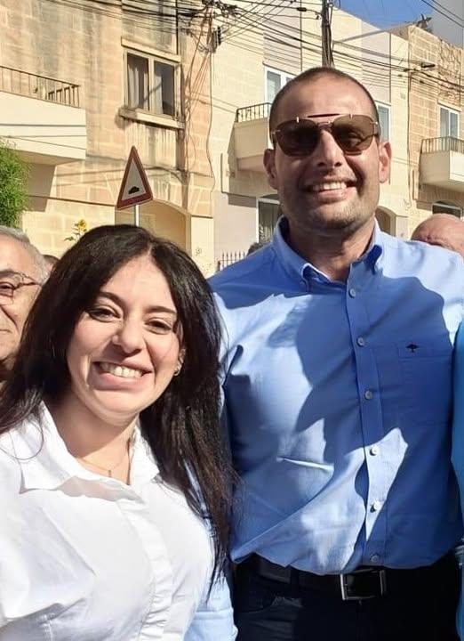 Yana Borg Debono Grech and Robert Abela campaigning in Birkirkara. Photo: Yana Borg Debono Grech/Facebook.