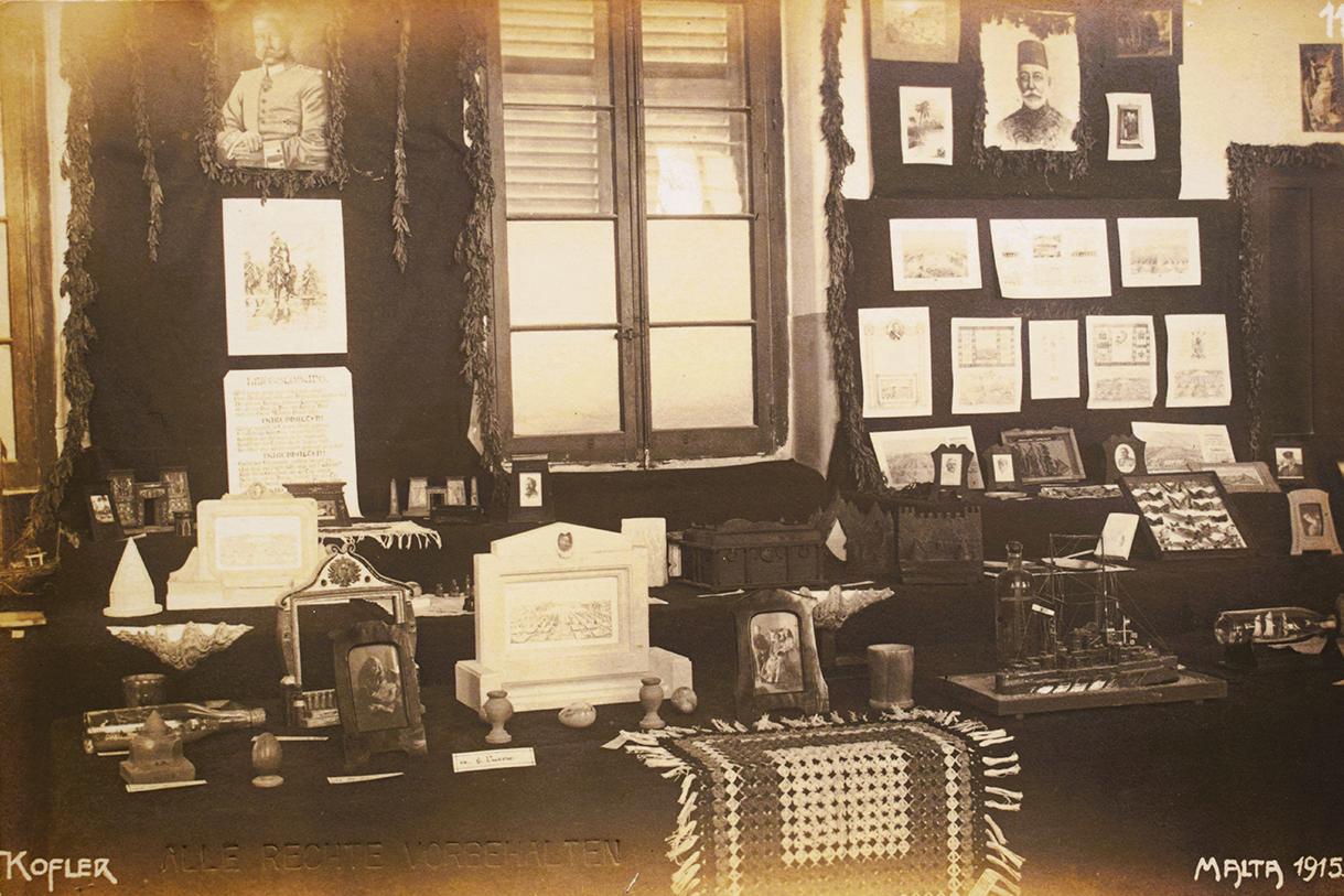 More displays of POW handcrafts in Malta in yet another 1916 postcard.