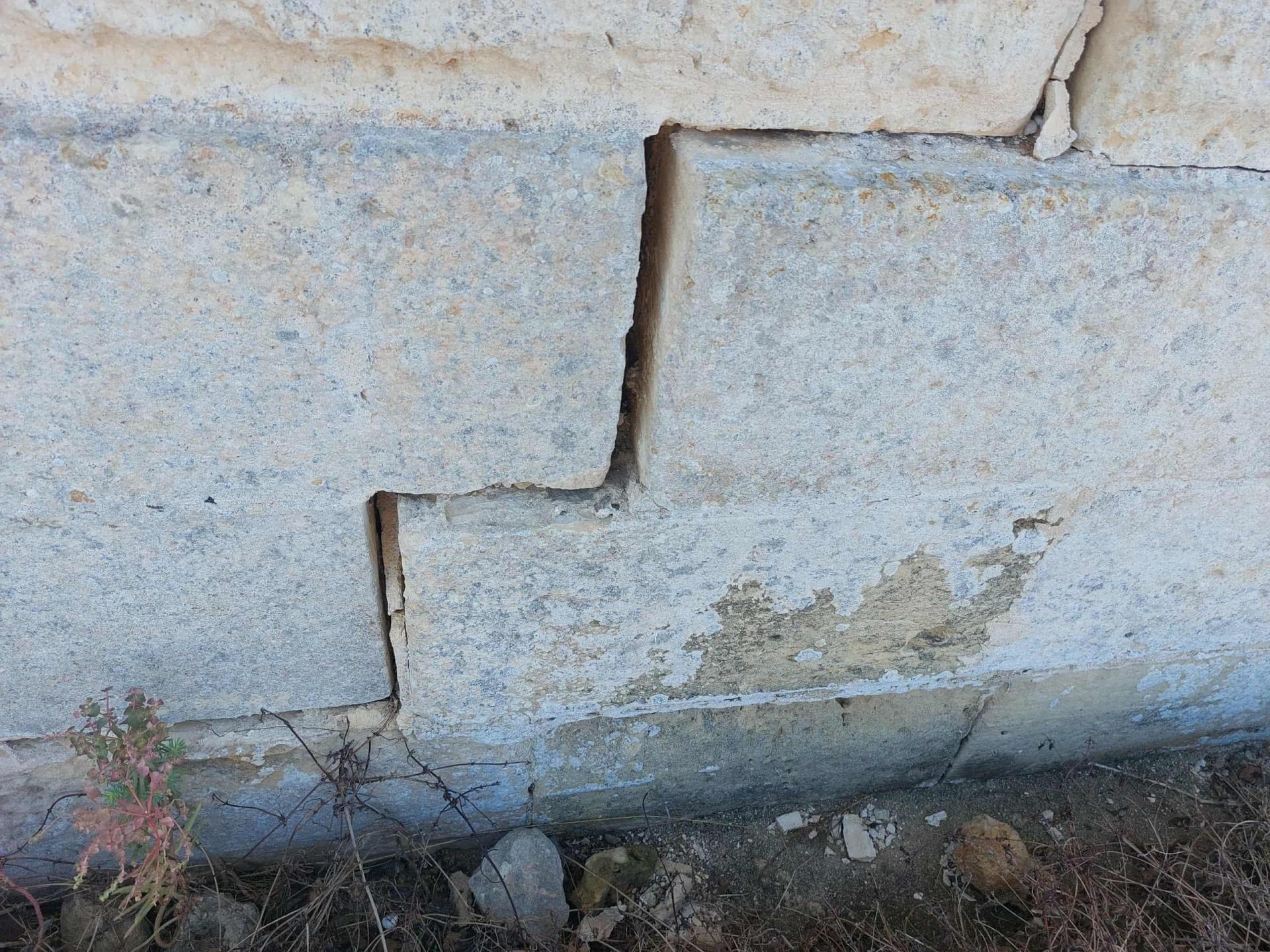 Photos shared showed deep cracks in the foundation of the heritage site. Photo: Luke Said