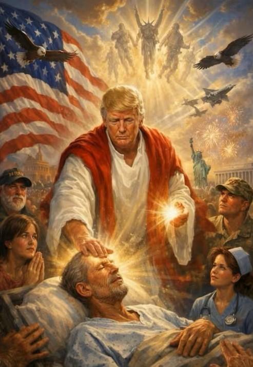 A recent AI image of Donald Trump as a Christ-like figure drew widespread criticism.