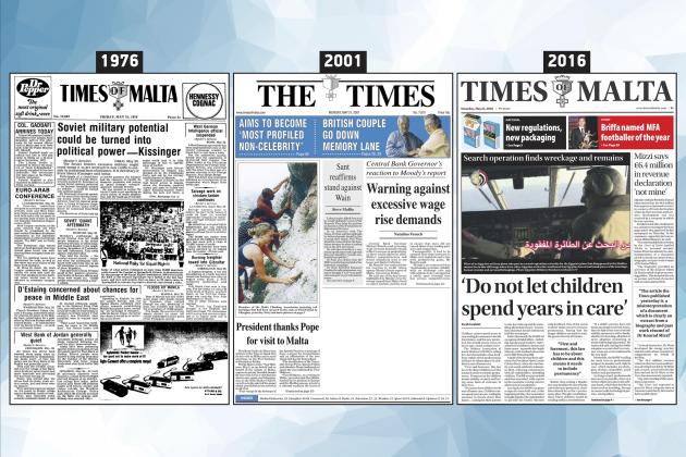 May 21: The front page of Times of Malta 10, 25 and 50 years ago