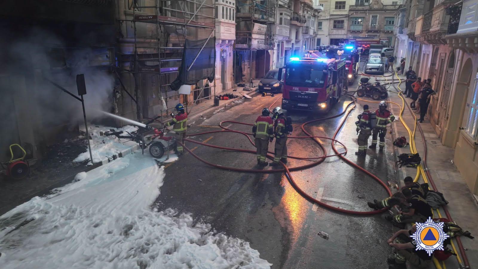 175,000 litres of water and 10,000 litres of firefighting foam were used in the operation. Photo: CPD
