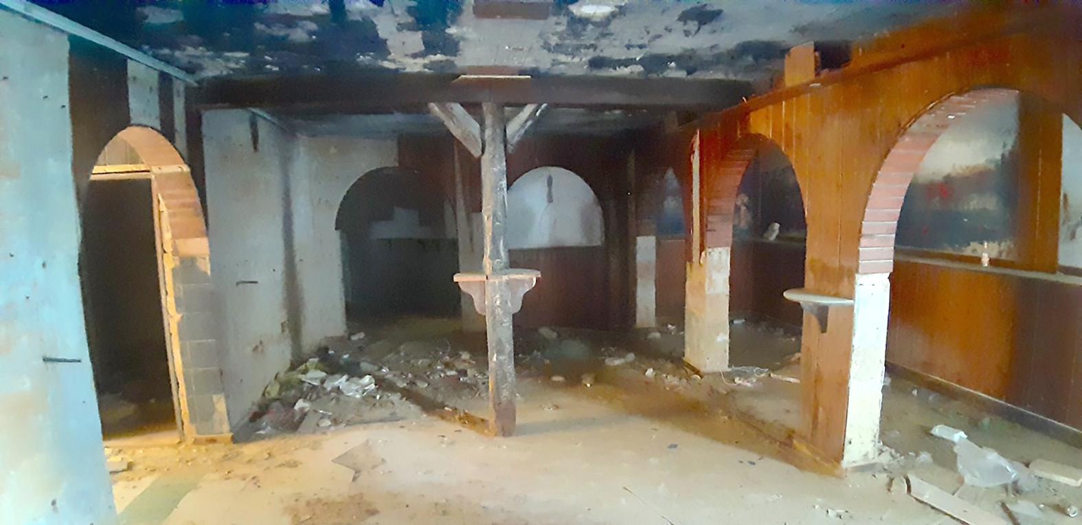 Underground space created within the battery after alterations.