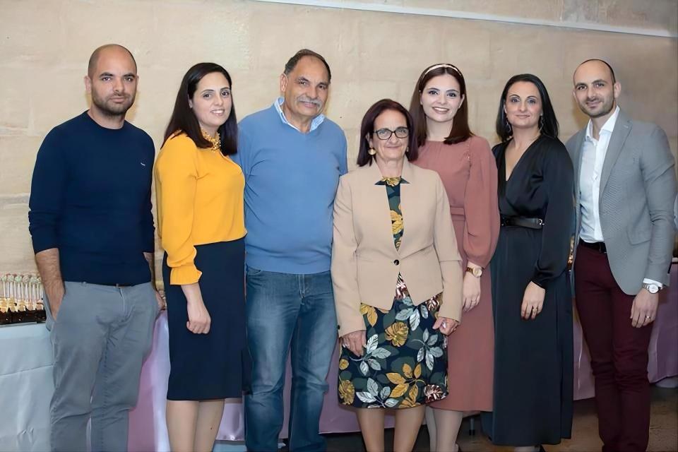 Bernice Cassar (second from left) with her parents and siblings.
