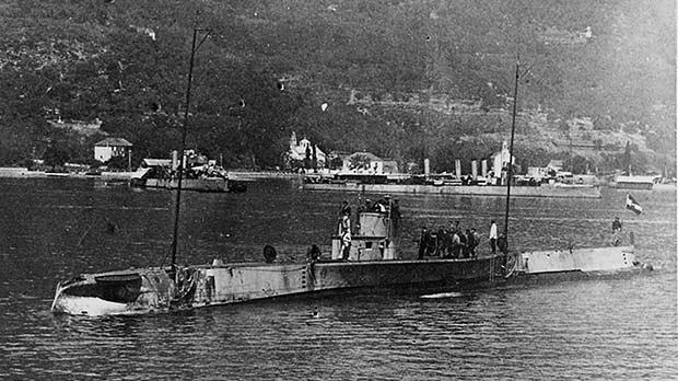 U-73 at Cattaro naval base. Photo: Internationales Maritimes Museum, Hamburg