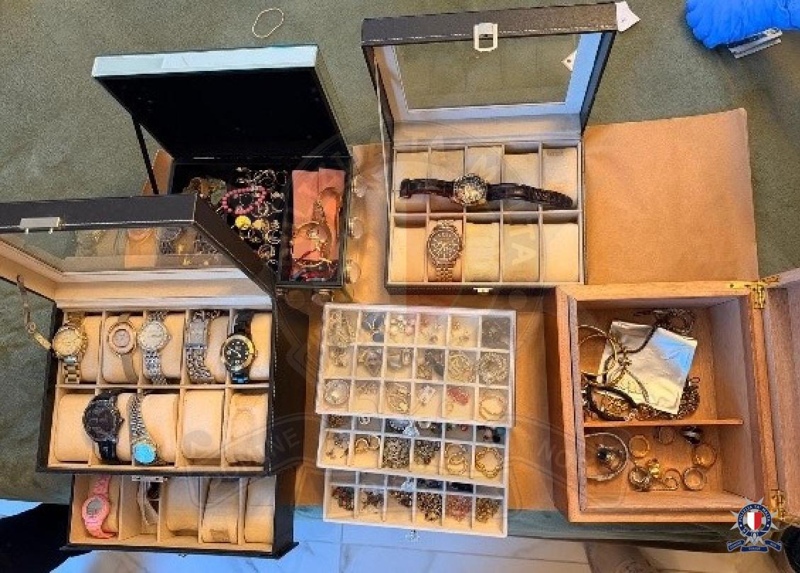 Watches and jewellery seized by the police. Photo: Malta Police Force