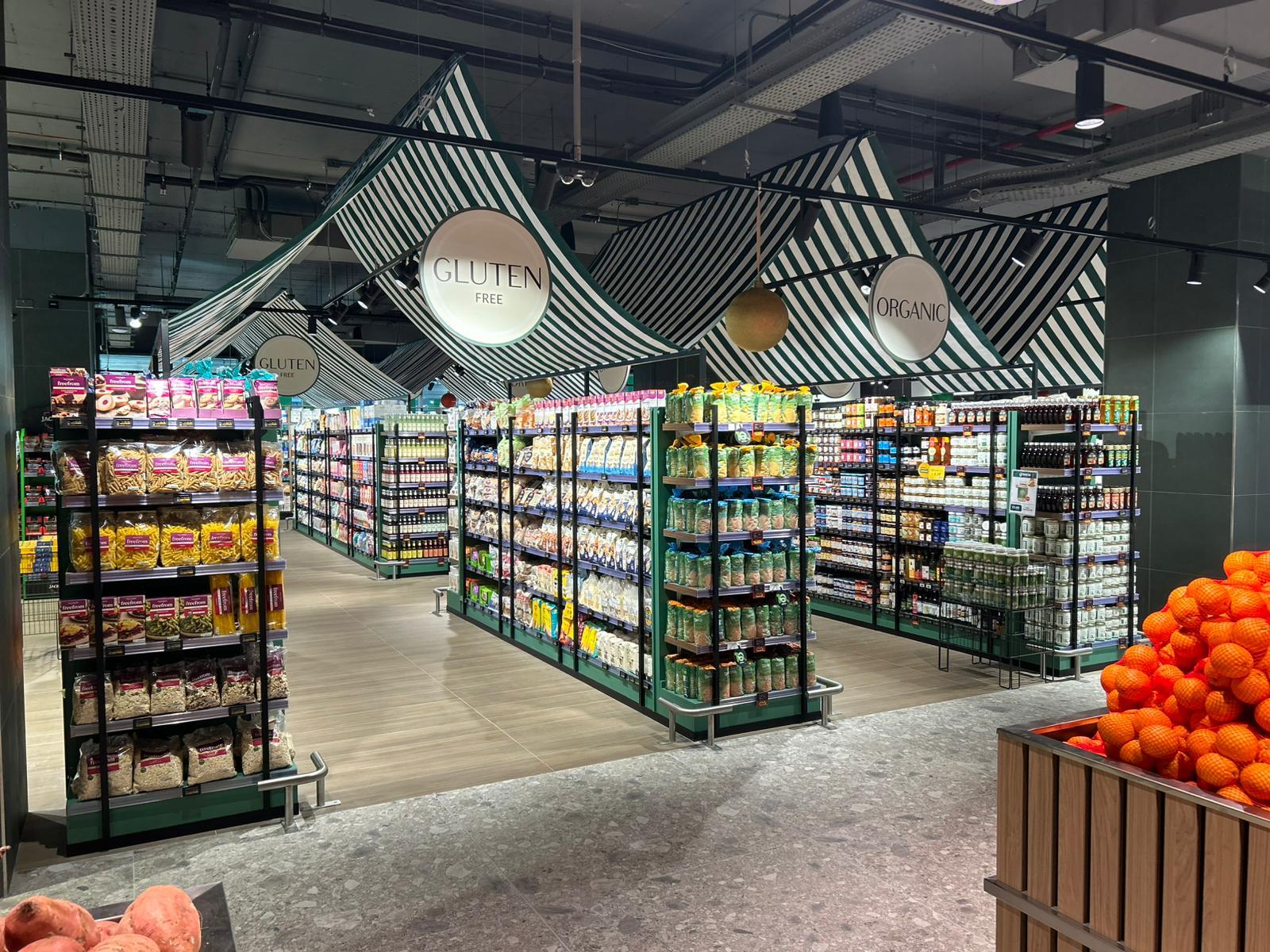 Gluten free and Organic sections.