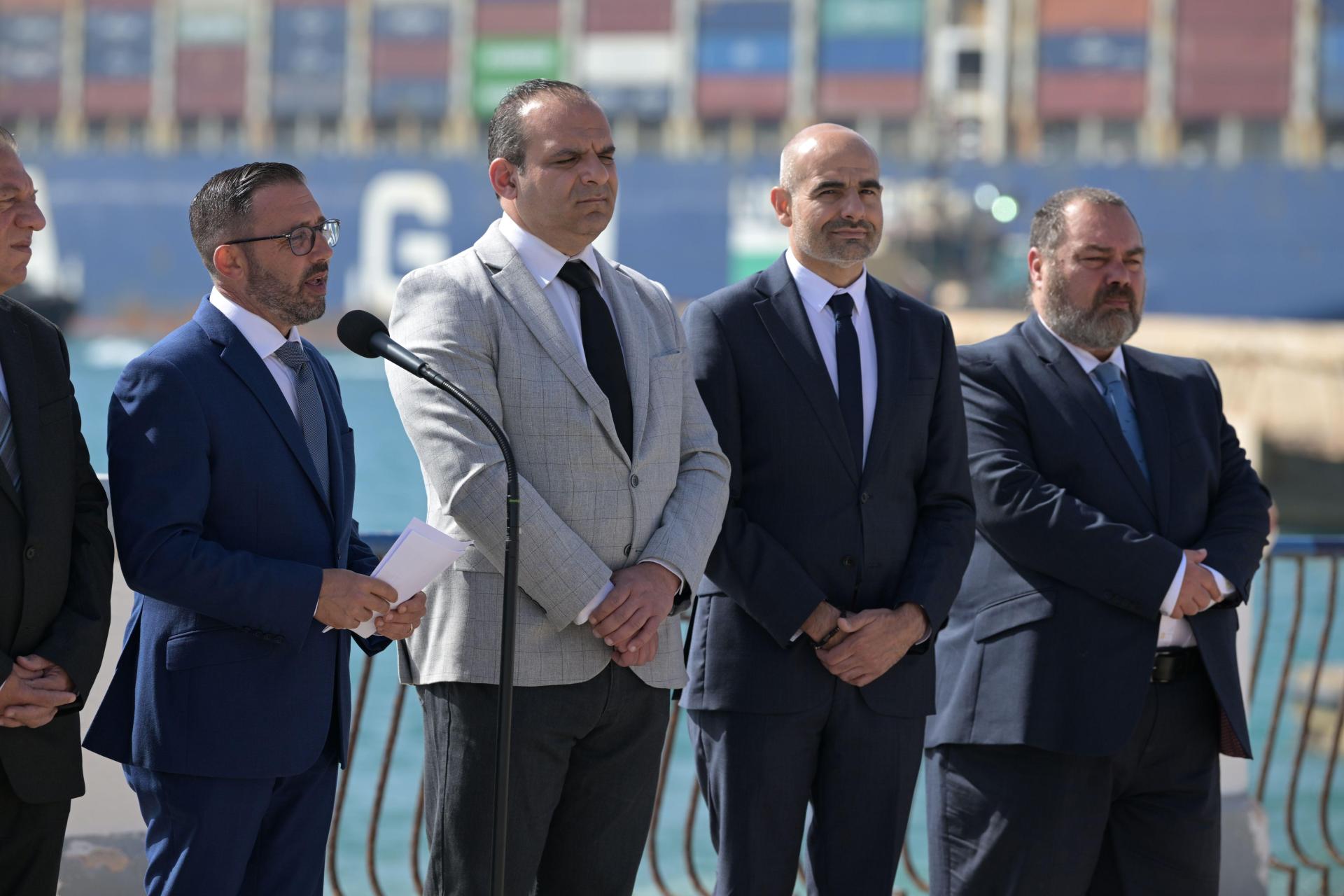 Oliver Cini (third from right) was one of the faces of PN's fuel hub proposal. File photo: Matthew Mirabelli