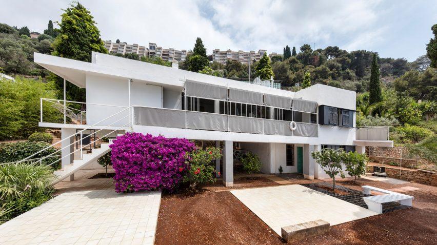E-1027, the modernist villa designed between 1926 and 1929 by Irish architect Eileen Gray, overlooking the Mediterranean at Roquebrune-Cap-Martin, France.