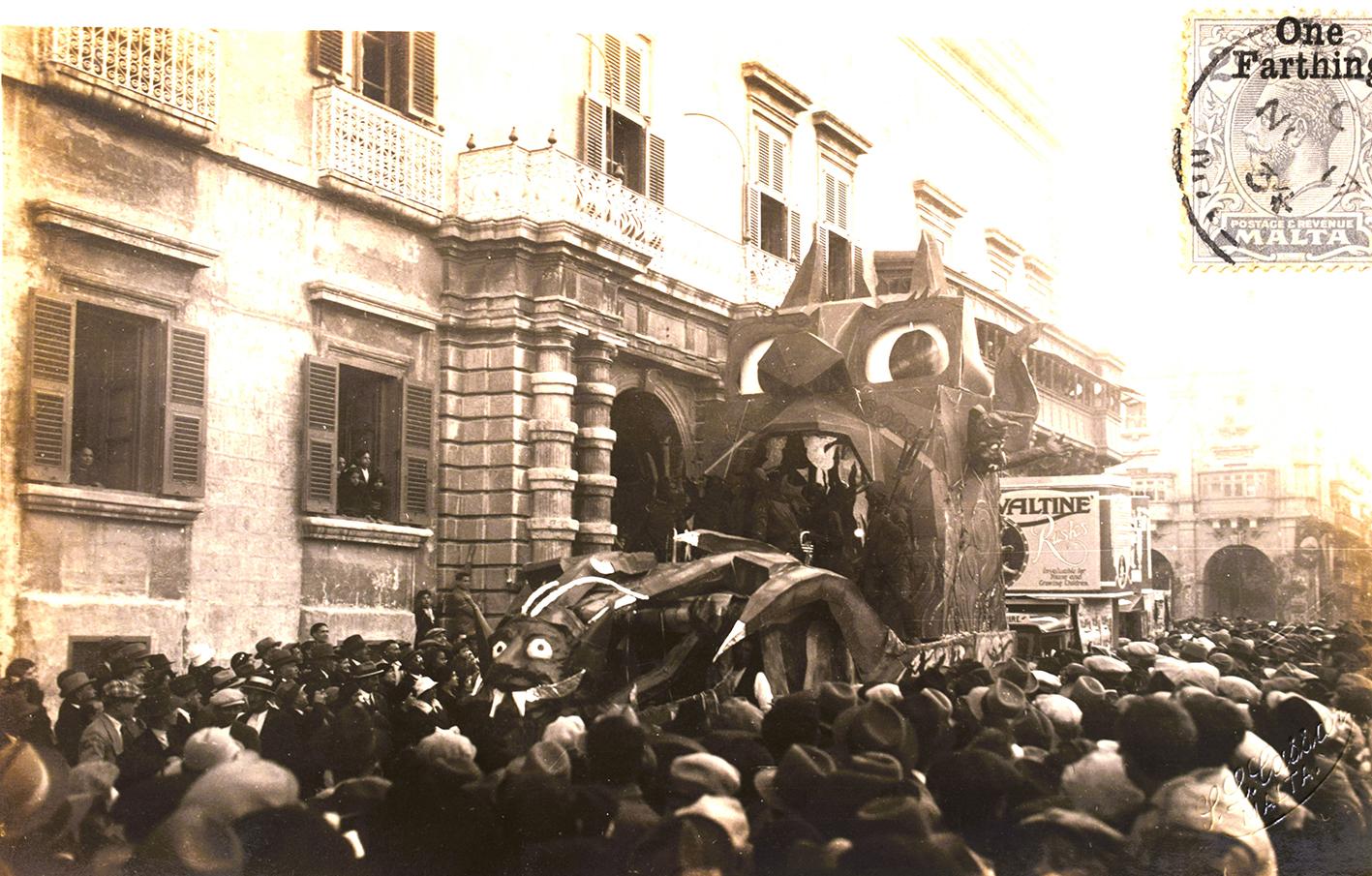 Ovaltine publicity can be seen in this carnival postcard used in 1934.