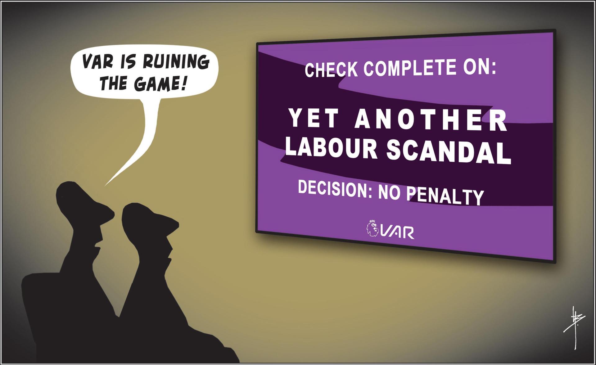 April 2, 2023 - A football-based broadside against seemingly endless governmental scandals.
