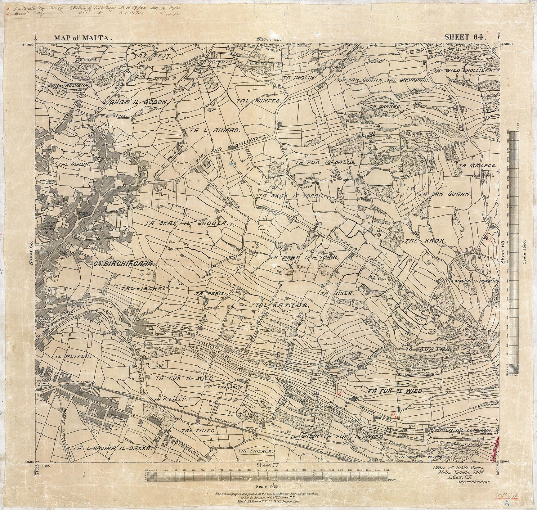 Another map of Birkirkara, 1908