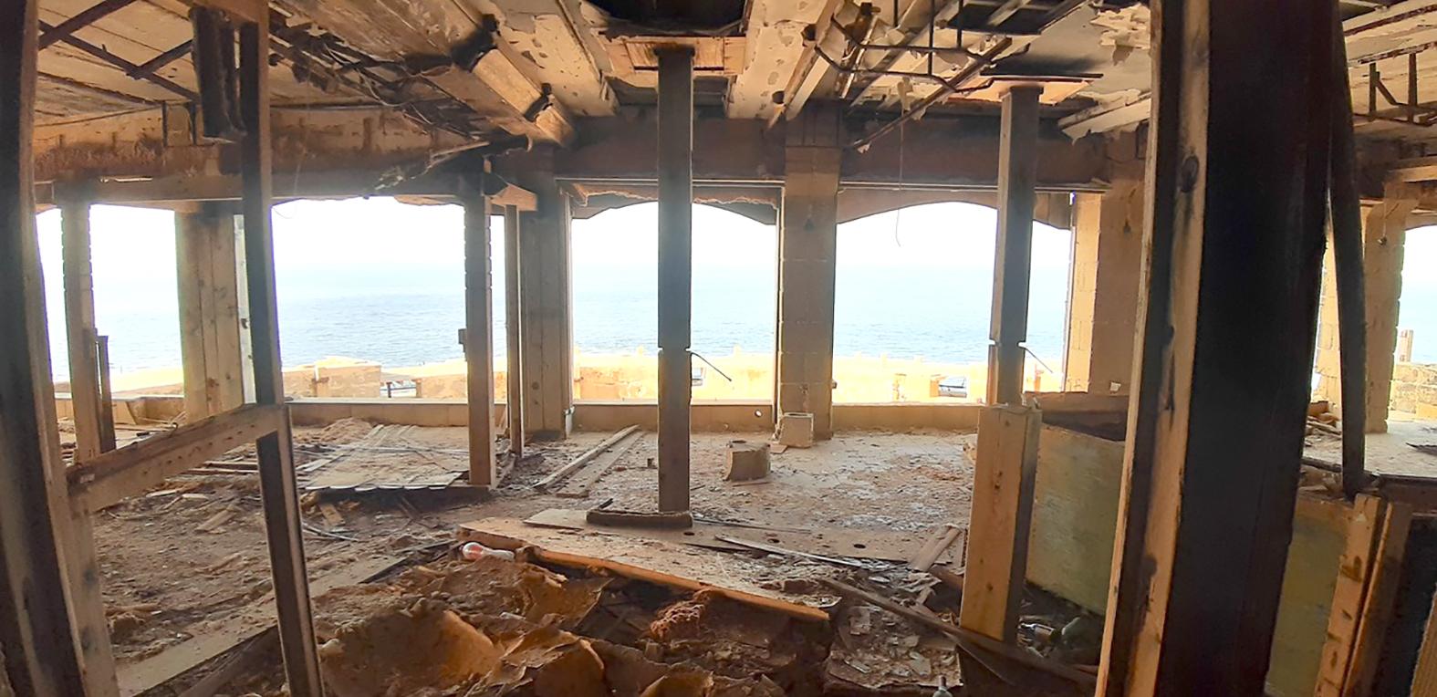 Drastic changes to the parapet of the battery.