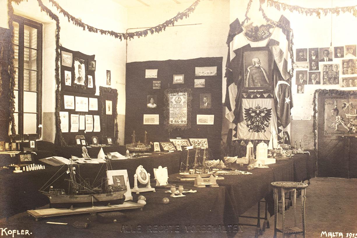 Another 1916 postcard of displays of POW handcrafts in Malta.