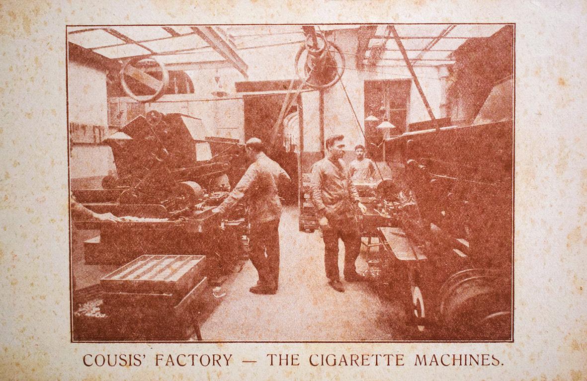 Cigarette manufacturing in the Cousis factory, 1914.