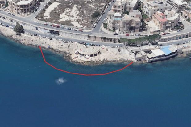 The area marked in the map was closed for swimming while environmental health authorities investigated the cause of a foul water overflow. Image: Environmental Health Directorate