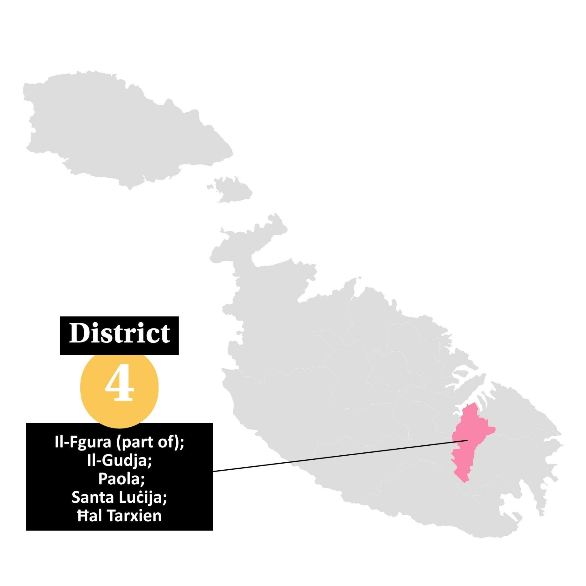 The localities in the fourth district