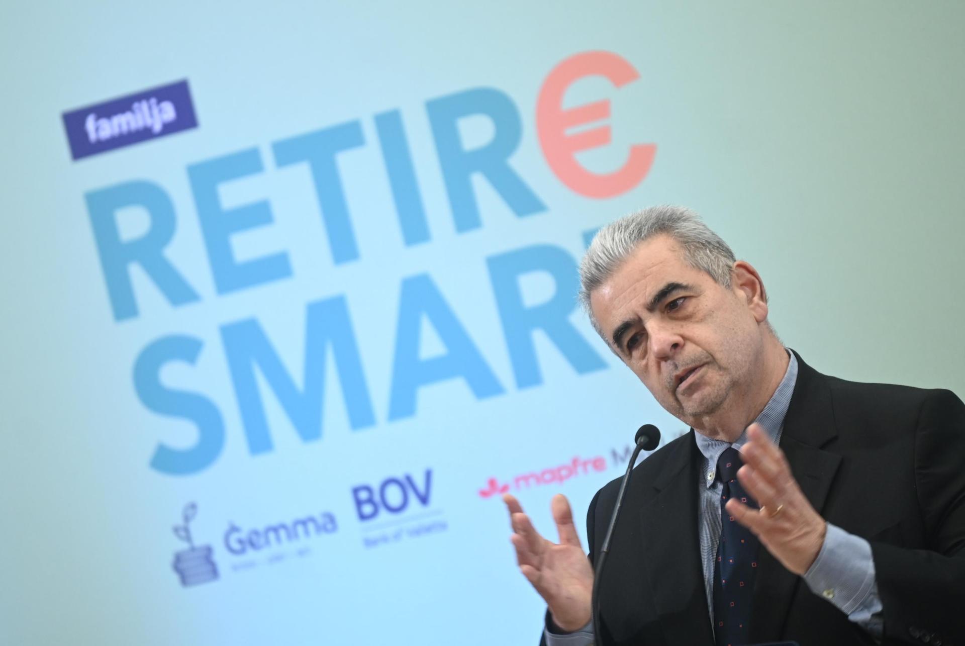 Social Policy Minister Michael Falzon during Monday's launch of the Retire Smart calculator. Photo: Jonathan Borg