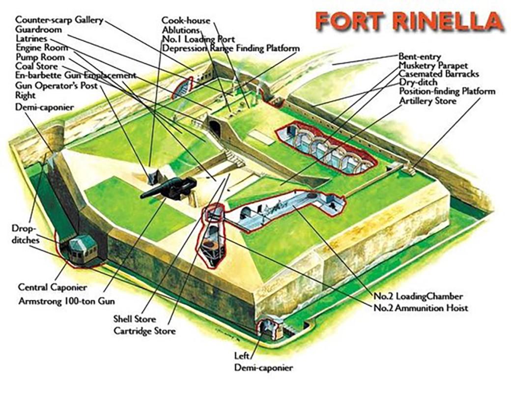 Plan of the Rinella Battery.