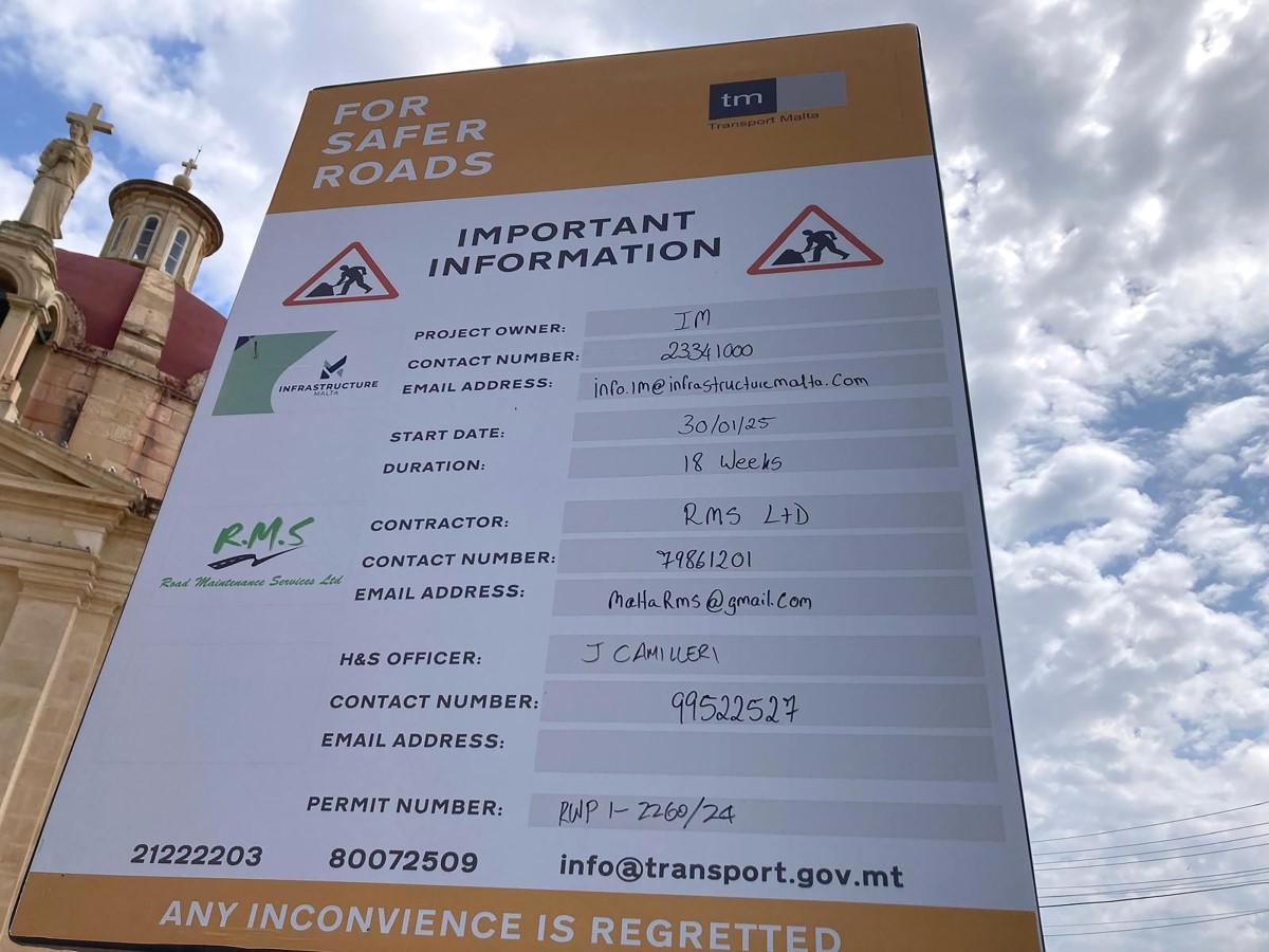 The noticeboard on site states that the project was scheduled to last 18 weeks from its start on January 30, meaning it should have been completed by early June.