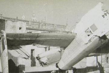 The tail section of the doomed Lancaster.