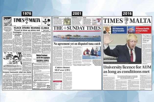 July 1: The front page of Times of Malta 10, 25 and 50 years ago