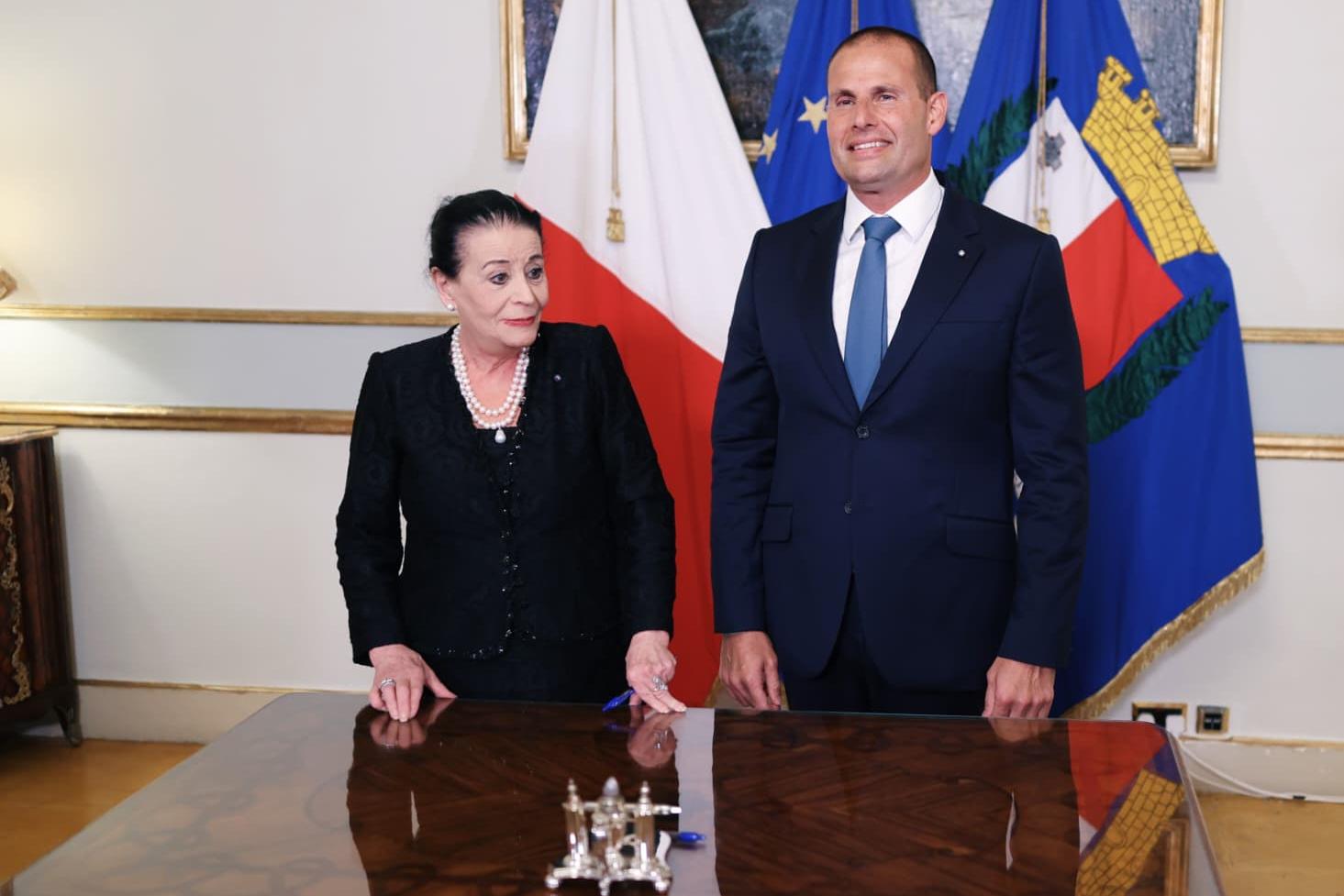 President Myriam Spiteri Debono and Prime Minister Robert Abela. Photo: OPM