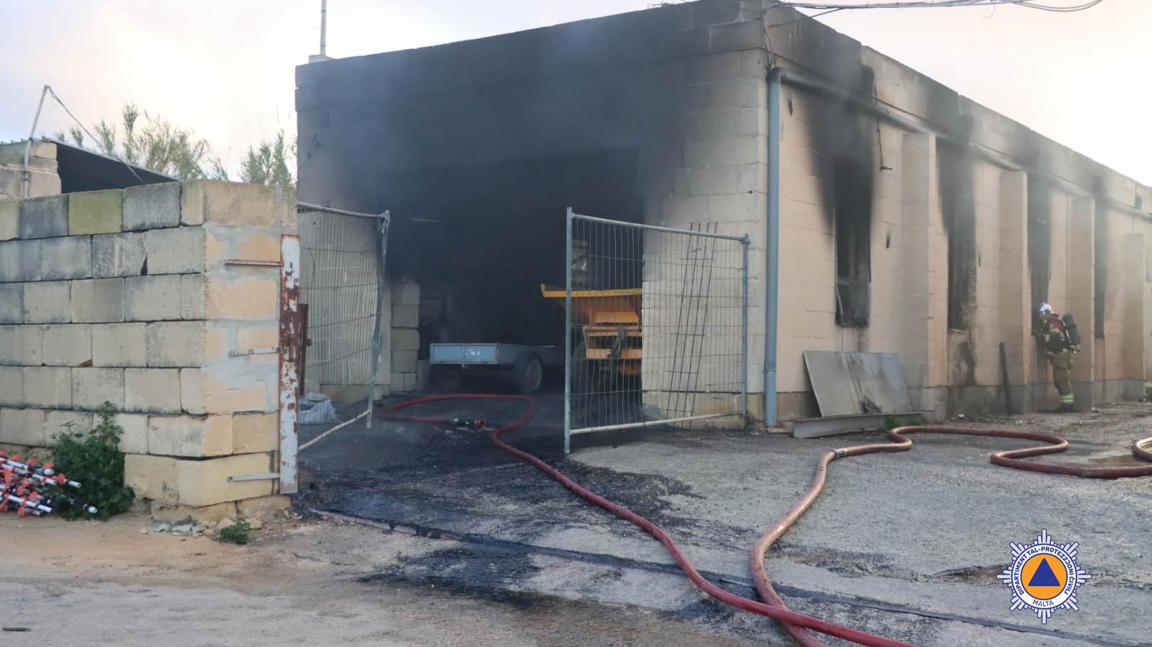 The blackened building after the fire was brought under control. Photo: CPD