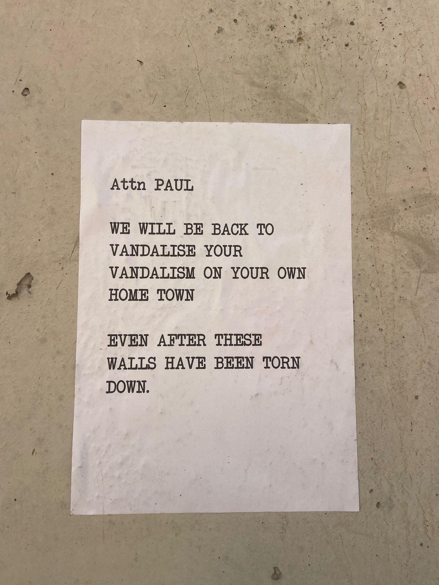 The letter addressed to Paul Attard on the Mellieha Heights development.
