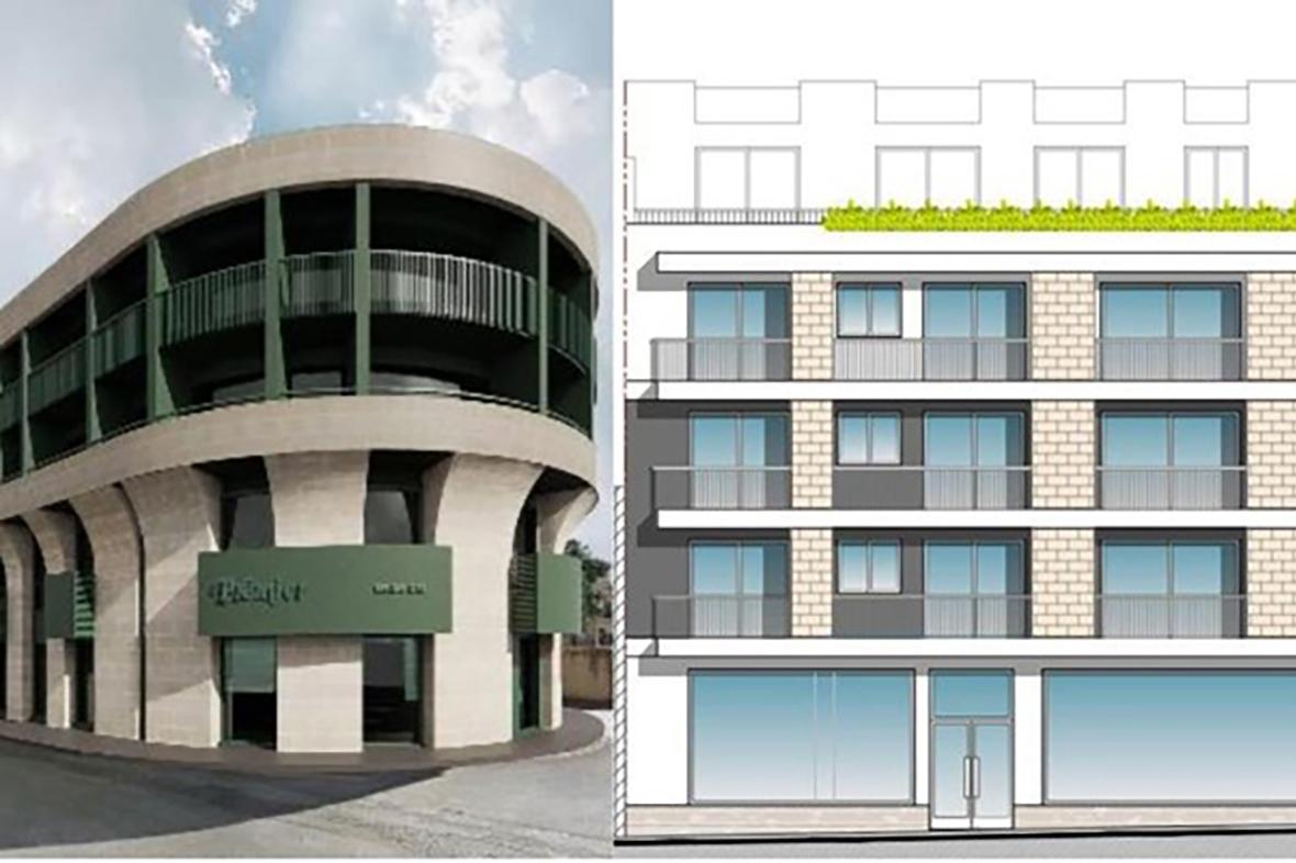Architect Theo Cachia&rsquo;s proposed design versus Joseph Portelli&rsquo;s application. Photo: Theo Cachia/PA