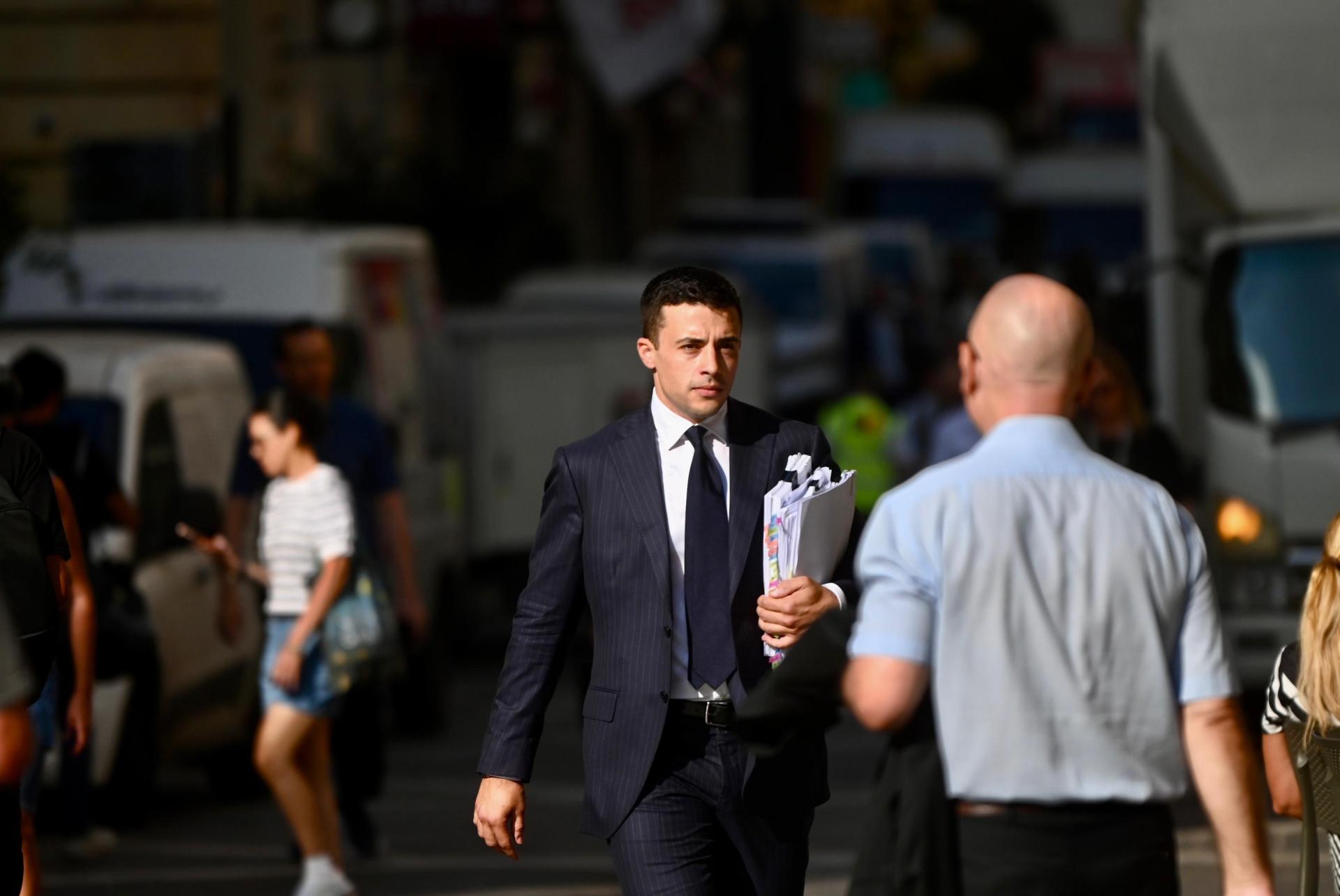 Defence lawyer Charles Mercieca walking to court on Wednesday. Photo: Jonathan Borg