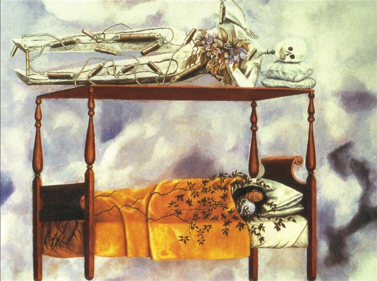 Frida Kahlo's <em>The Dream (The Bed)</em>, to be auctioned Thursday, has an estimate of $40 to $60 million. Photo: WikiArt