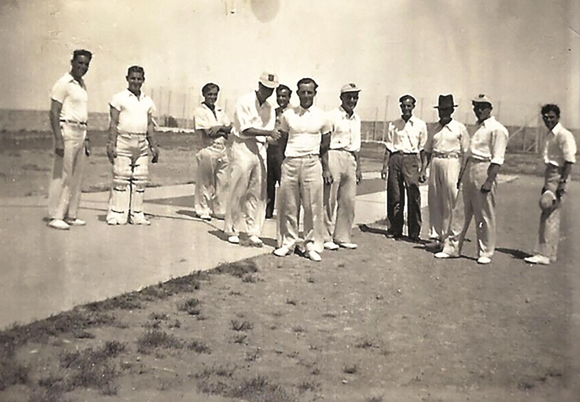 An early post-World War II game by the St Joseph Cricket Club, played in Bighi.