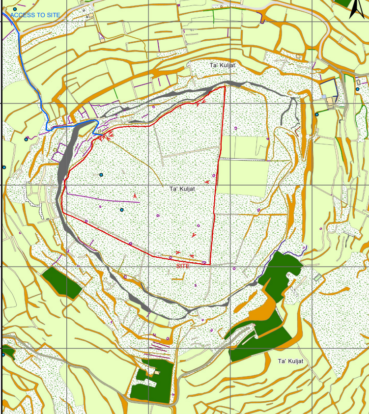 The scale of the vacant plot of land