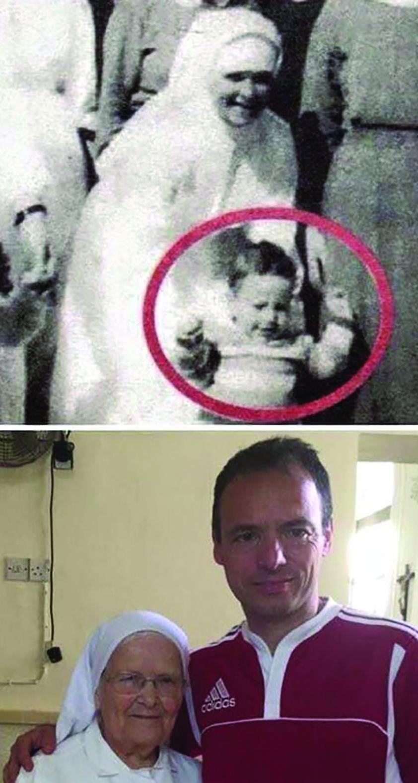 Then and now: Lawrence Grech with Sr Crocifissa.