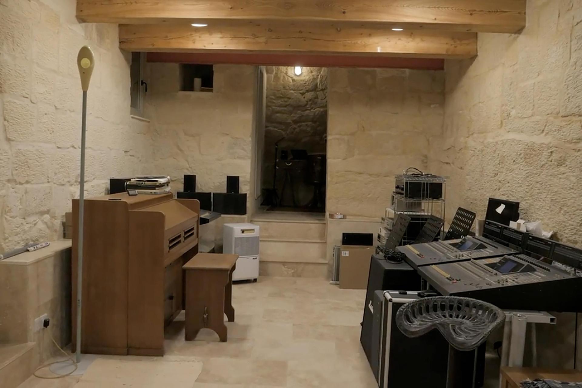 Works are under way to turn the basement into a recording studio.