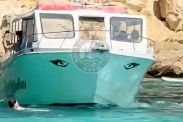 Footage shows swimmer just avoiding being hit by boat off Comino