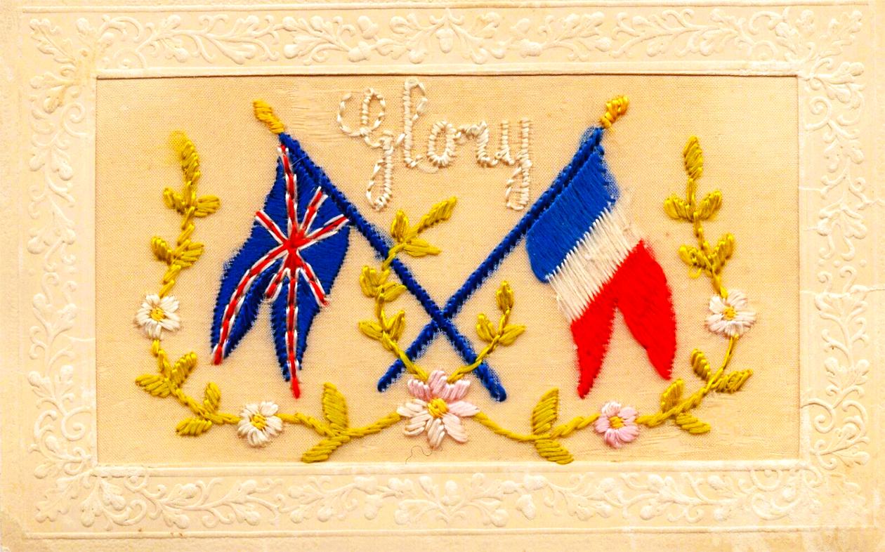 An embroidered postcard used in Malta in World War I