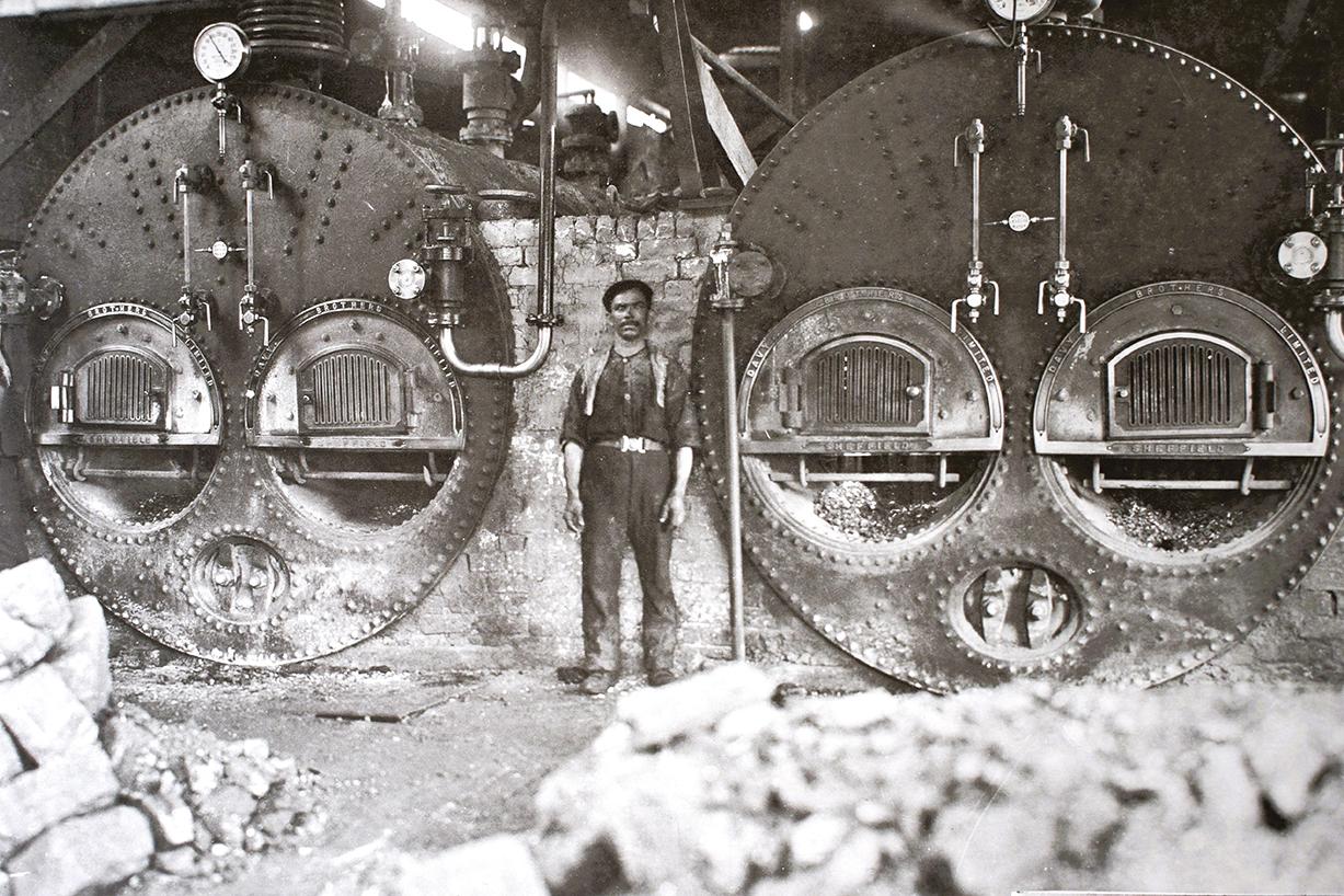 Industrial boilers, 1900s photograph by Richard Ellis.