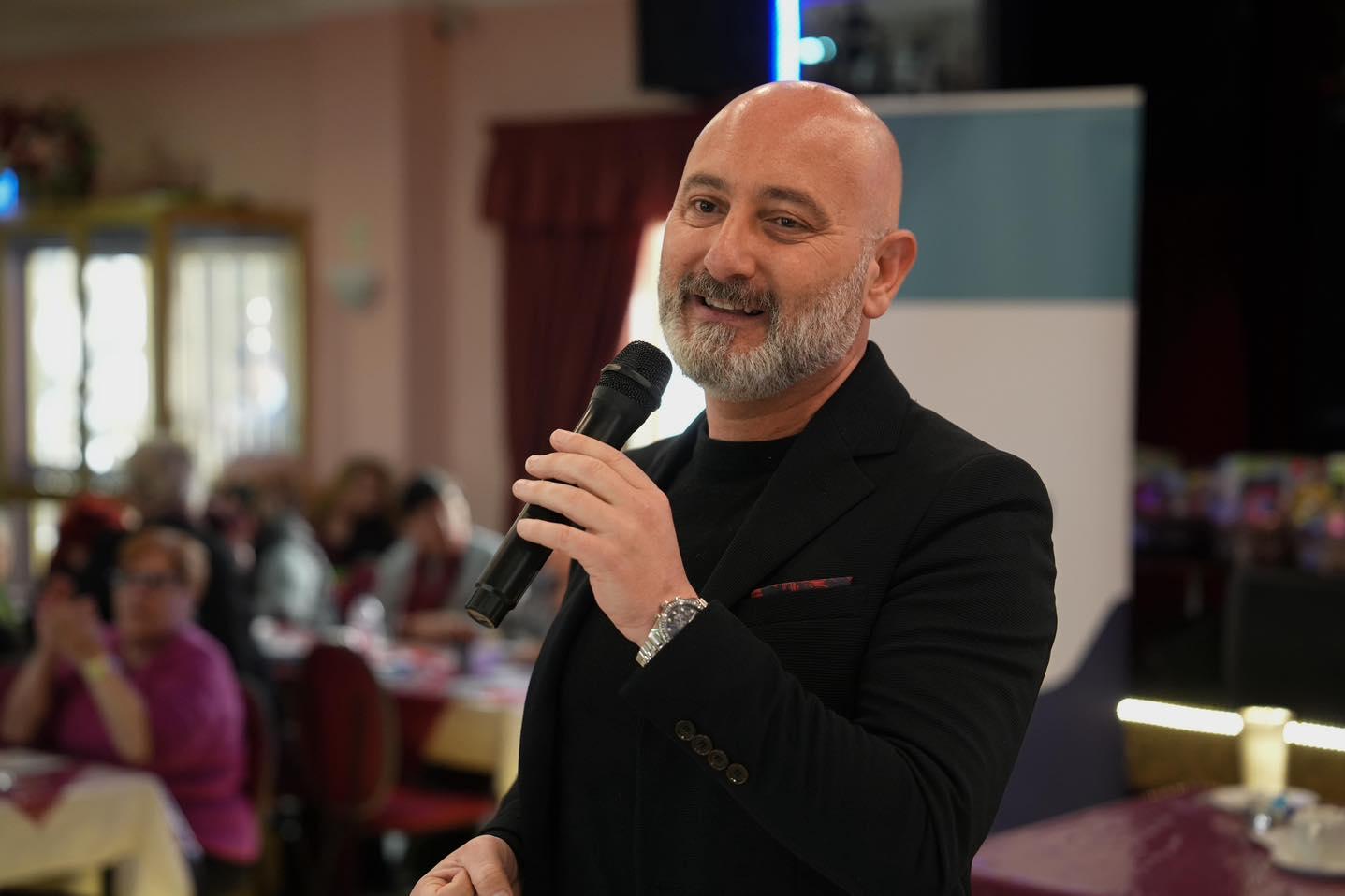 Roderick Galdes at a coffee morning with supporters last month. He's been barred from contesting the election after a vote by the party's highest organ. Photo: Facebook