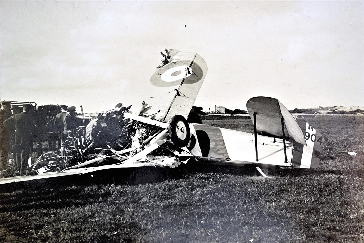 Another view of the remains of the Fairey Flycatcher that crashed in Ħal Far on February 16, 1932.