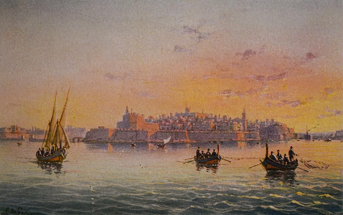'View of Valletta from High Sea', by Luigi Maria Galea