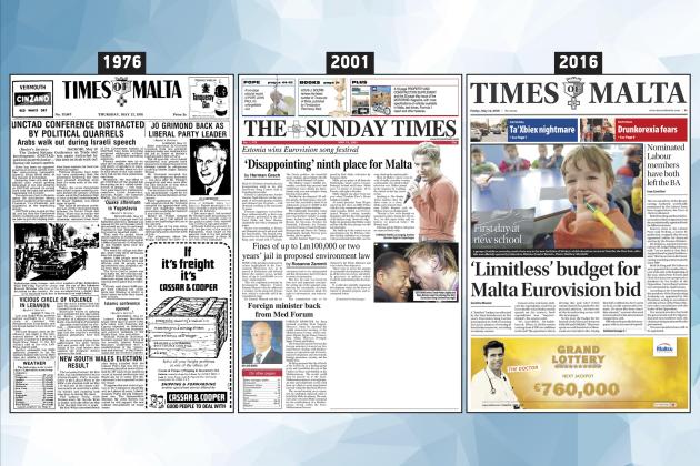 May 13: The front page of Times of Malta 10, 25 and 50 years ago