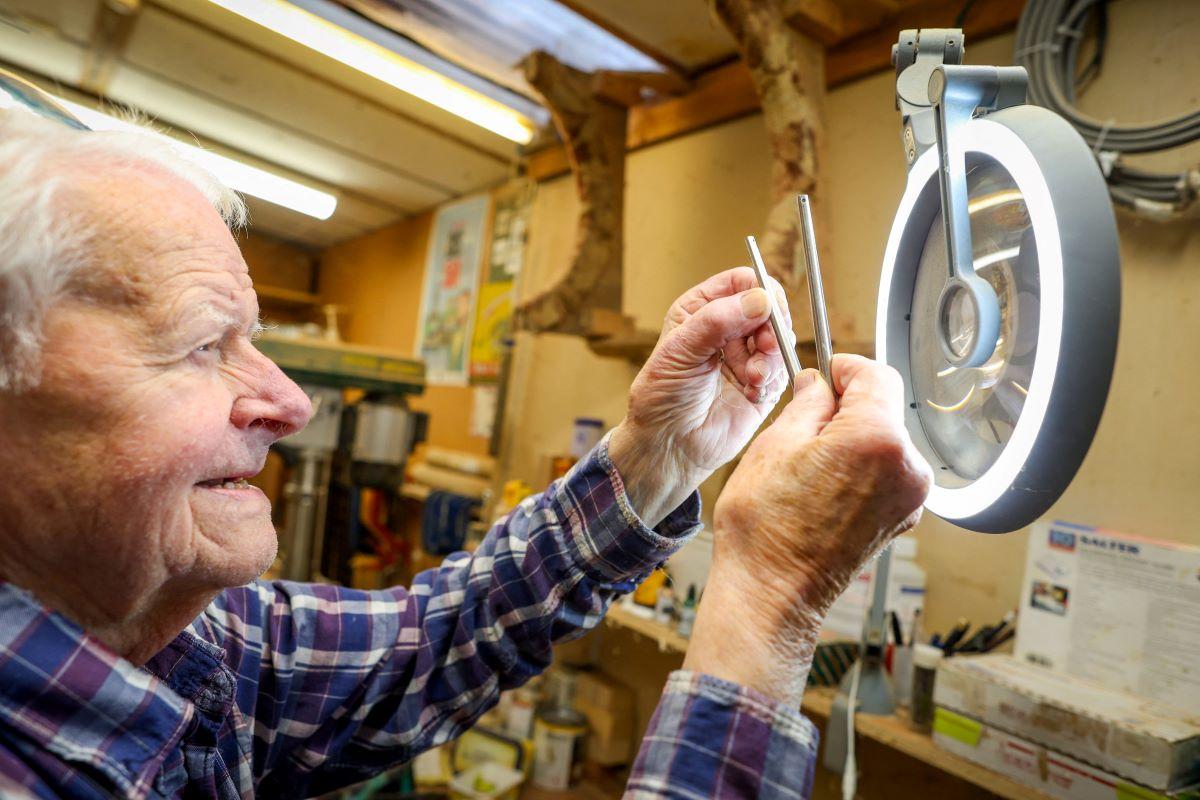 Anderson, a retired wood and metalwork schoolteacher, only took up the niche craft seven years ago, making his harp aged 82.