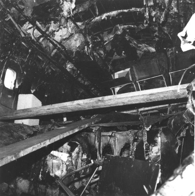 The interior of the Boeing 737 after the commandos&rsquo; assault. Several passengers were found fused to their seats as they were overcome by the massive fireball in the plane. Photo courtesy of John A. Mizzi, former <em>Times of Malta</em> editor in 1990, <em>Times of Malta</em> and Union Press.