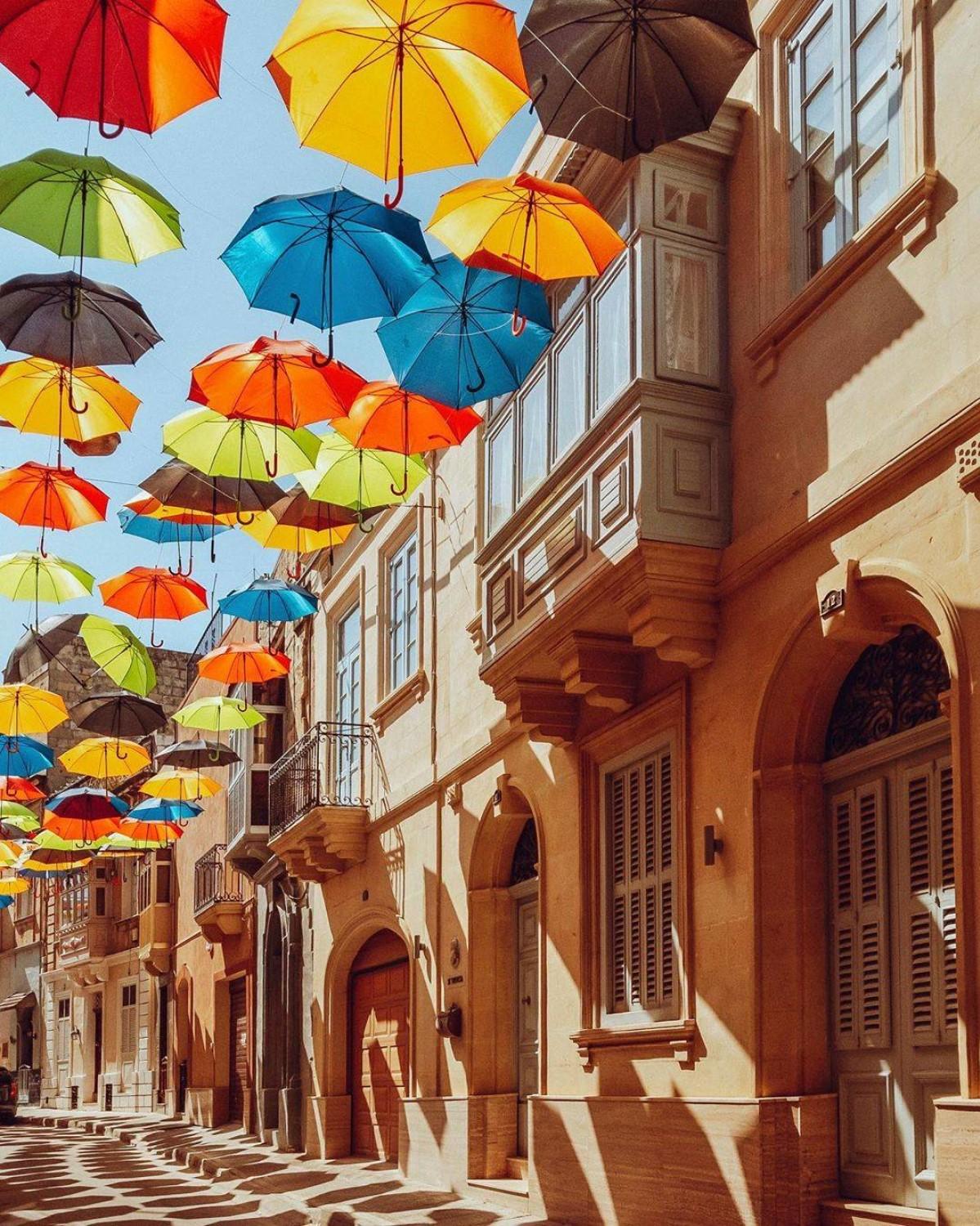 The Umbrella Installation in Żabbar.